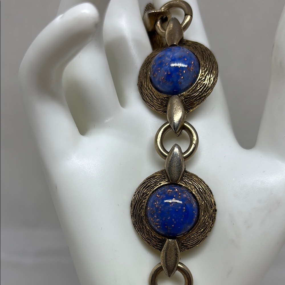 Stunning blue art glass made in Germany bracelet